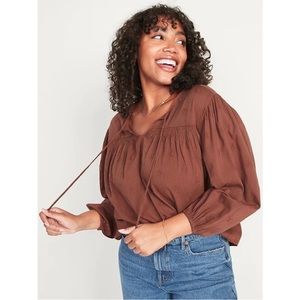 Old Navy Women's Long-Sleeve Embroidered Poet Blouse Size XS